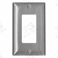 LEVITON Wall Plate: Decorator-Rocker, 1 Gang, Midsize Size (MPN SLJ82-C). Key specifications — Brand: LEVITON; Material: Stainless Steel.