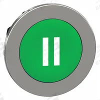 SCHNEIDER ELECTRIC Push Button Head: 30 mm Panel Size, Non-Illuminated, Metallic, II, Green (MPN ZB4FA336). Key specifications — Manufacturer Part Number: ZB4FA336; Compatible Operator Illumination: Non-Illuminated; Compatible with Series: XB4; Head Attachment Type: Screw-On; Head Material: Metal; Brand: SCHNEIDER; Legend: II.