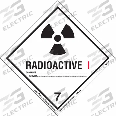 LABELMASTER Radioactive Placard: Radioactive I, 3 15/16 in x 4 in, 3 15/16 in Label Ht - Class 7: Radioactive