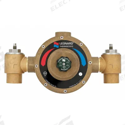 LEONARD VALVE Thermostatic Mixing Valve: 2 in Inlet Connection Size - Point-of-Source Mixing Valves