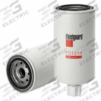 FLEETGUARD Fuel Filter: Spin-On, 8 in Overall Lg, 3 11/16 in Outside Dia, 2 7/16 in Inside Dia (MPN FS1214). Key specifications — Brand: FLEETGUARD; Media Material: Cellulose; Compatible Vehicle Type: Trucks; Compatible Vehicle Make: Bowmaker.