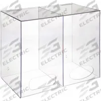 All Purpose Dispenser: Table/Wall, 15 3/4 in x 9 1/2 in x 14 in, PETG, Clear (MPN 3UZG6). Key specifications — Dispensing Method: Hinged Top; Mounting Location: Wall; Material: PETG; Dispenser Capacity: 168 Hairnets; Products Dispensed: Shoe Covers (Bulk); Dispenser Features: 1-Handed Access; Dispenser Layout: 2 Compartments; Dispenser Style: Stack.