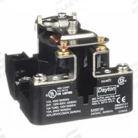 DAYTON Open Power Relay: Surface Mounted, 240V AC, SPST-NO, 4 Pins/Terminals (MPN 5X851). Key specifications — Brand: DAYTON; Mounting Style: Surface; Electrical Connection: Screw Clamp; Manufacturer Part Number: 5X851; Series: Dayton Power Series.
