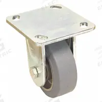 APPROVED VENDOR Plate Caster: Rigid, No Brake, Rubber, 5 in Wheel Dia, 1 5/8 in Wheel Wd, Slot, Ball (MPN BKS-ALEV 125K-14-SG). Key specifications — Wheel Bearing Type: Ball; Wheel/Tread Color: Black; Brand: APPROVED VENDOR; Caster Type: Rigid.
