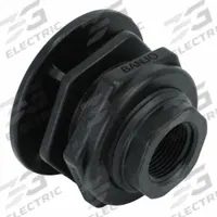 BANJO Bulkhead Tank Flange: Polypropylene Body, 1 in Female NPT Threaded Inside, FKM Gasket (MPN TF100AV). Key specifications — Fitting Material: Polypropylene; Brand: BANJO.