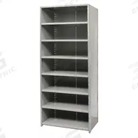 HALLOWELL Metal Shelving: Standalone, Medium-Duty, 48 in x 24 in, 84 in Overall Ht, 8 Shelves (MPN F5723-24HG). Key specifications — Assembled: Unassembled; Shelving Material: Steel; Frame Material: Steel; Color: Gray; Brand: HALLOWELL.