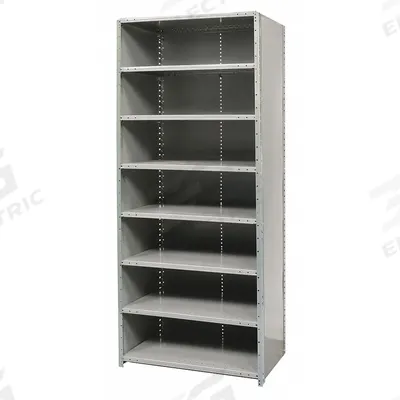 HALLOWELL Metal Shelving: Standalone, Medium-Duty, 48 in x 24 in, 84 in Overall Ht - Medium-Duty Standalone Closed Metal Shelving