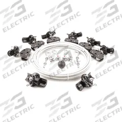 DAYTON Festoon System Kit: Wire Rope, 40 ft – 40 ft, 54 ft Min Cable/Hose Required, Round (MPN 33N212). Key specifications — Brand: DAYTON; Compatible Cable Type: Round; Included Components: Trolleys; Track Type: Wire Rope.