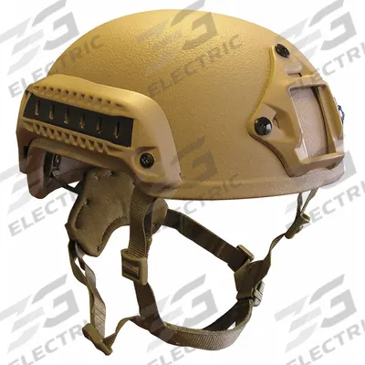 UNITED SHIELD Level IIIA Combat Helmet: L Fits Hat Size, Tan, Aramid, 1/2 in Pad Thick