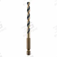 DEWALT Hex Shank Drill Bit: 3/16", 135° Split Point, Black & Gold HSS, Impact Rated (MPN DWA5012). Key specifications — attr1234973: Impact Rated; attr1234966: DEWALT; attr1234978: 0.1875.