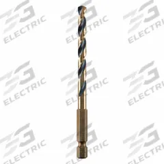 DEWALT Hex Shank Drill Bit: 3/16", 135° Split Point, Black & Gold HSS, Impact Rated (MPN DWA5012). Key specifications — attr1234973: Impact Rated; attr1234966: DEWALT; attr1234978: 0.1875.