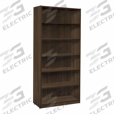 REGENCY Bookcase: Neo Walnut, Laminate/Wood, 71 in Overall Ht, 32 in Overall Wd - Stationary Bookcases