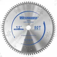 WESTWARD Circular Saw Blade: 12 in Blade Dia., 80 Teeth, 0.11 in Cut Wd, 1 in Arbor Size, Thin Metal (MPN 24EM05). Key specifications — attr1116119: WESTWARD; attr1145631: Non-Ferrous Metals.