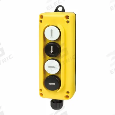 GIOVENZANA Pendant Control Station: (4) Push Buttons, 4NO, Right/Left/Up/Down - Push-Button Pendants