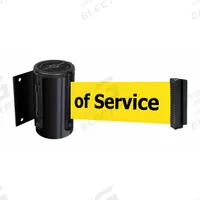 TENSABARRIER Retractable Belt Barrier: Fixed Mounting Plate, 7 1/2 ft Belt Lg, Yellow (MPN 896-STD-33-STD-NO-YEX-C). Key specifications — Message Color: Black; Frame Color: Black; Brand: TENSABARRIER; Belt Color: Yellow.