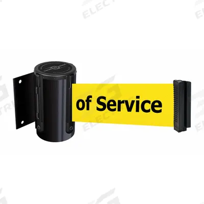 TENSABARRIER Retractable Belt Barrier: Fixed Mounting Plate, 7 1/2 ft Belt Lg - Wall-Mount Retractable Belt Barriers