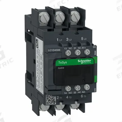 SCHNEIDER IEC contactor: Non-Reversing, 3 Poles, 3NO Contacts, 40 A - Non-Reversing IEC Contactors