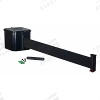 RETRACTA-BELT Wall Mounted Retractable Belt Barrier: Removable Mounting Plate, 15 ft Belt Lg, Black (MPN WM412SB15-BK-RE). Key specifications — Frame Color: Black; Brand: RETRACTA-BELT; Belt Color: Black.