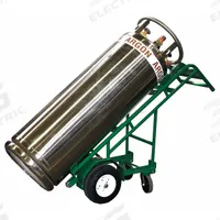 SAFTCART Cylinder Hand Truck: 890 lb, Single, 1 Cylinder, Dual-Handle Handle, Steel Frame (MPN LCT-12-6). Key specifications — attr1343829: SAFTCART; attr1343789: Green; attr1343794: Chime.