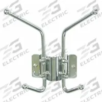 APPROVED VENDOR Garment Hook: 4 Hooks, 7 1/8 in Overall Ht, 6 1/2 in Overall Wd, 3 in Overall Dp (MPN 45NG74). Key specifications — Color: Silver; Finish: Chrome; Material: Steel.
