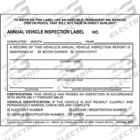 JJ KELLER Vehicle Inspection Decal: Carbonless, Annual Vehicle Inspection Label, 2-Ply, 1279. Key specifications — Manufacturer Part Number: 1279; Language: English; Brand: JJ KELLER; Format: Label; Form Type: Annual Vehicle Inspection Label; Includes Carbon: Carbonless; Ply Count: 2-Ply; Standards: DOT Compliance.