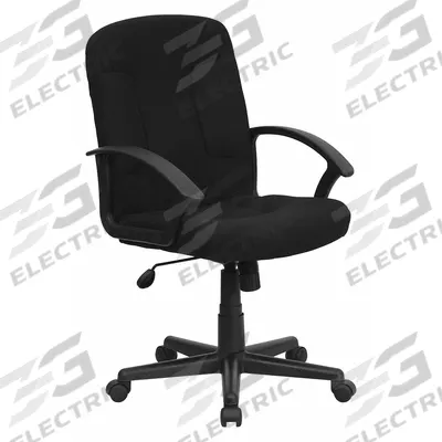 FLASH FURNITURE Office Chair: Garver, Black, Fabric Material, 21 3/4 in Back Ht - Fixed-Arm Office Chairs