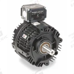 WARNER ELECTRIC C-Face Brake: Magnetic Clutch/Brake, 24V DC, 24V DC, Vented, 95 ft-lb Static Torque (MPN EM215-20). Key specifications — Brand: WARNER ELECTRIC; For Use With: NEMA C-Face Motor/Reducer; Includes: Mounting Hardware; Manufacturer Part Number: EM215-20; Clutch/Brake Type: Magnetic Clutch/Brake; Enclosure Type: Vented; Mounting Location: NEMA C-Face Motor or Between Motor and Reducer.