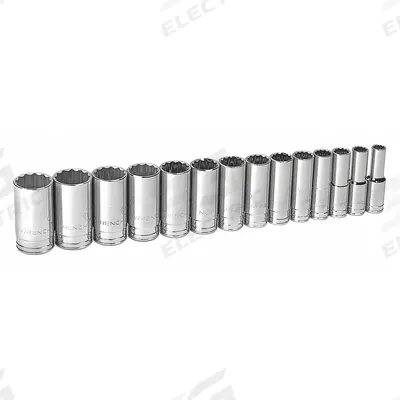 GEARWRENCH Socket Set: 1/2 in Drive, 14 Piece, 12-Point, SAE - SAE Socket Sets with Drive Tools