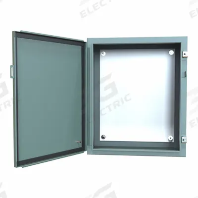 HAMMOND Electrical Enclosure: Steel, 24 in x 20 in, NEMA 12/13, w/Panel, Solid Cover - Steel Dust-Tight Enclosures