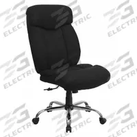 FLASH FURNITURE Office Chair: Hercules, Black, Fabric Material, 26 in Back Ht, 22 in Seat Wd (MPN GO-1235-BK-FAB-GG). Key specifications — attr995518: Hercules; attr982877: Gray; attr982913: Yes; attr982865: Black; attr982870: FLASH FURNITURE; attr982901: Black.
