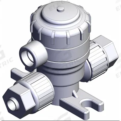SMC Chemical Liquid Valve: 1/4 in, Air to Spring, Fail Closed, PFA, 1/8 in BSPT - High-Purity Pneumatically-Actuated Diaphragm Valves