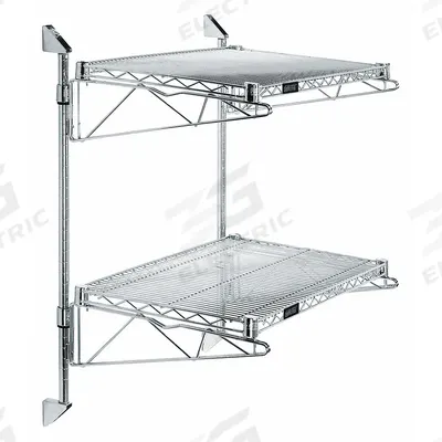 APPROVED VENDOR Wire Wall Shelf: 60 in x 14 in, 2 Shelves, 300 lb Load Capacity per Shelf - Adjustable-Height Stainless Steel Wire Wall-Mount Shelving