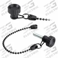 ELESA Hand Knob: Fluted, M6 Thread, Blind Hole, 200 mm Nominal Tether Lg, Plastic, 12 mm Thread Lg (MPN 7802). Key specifications — Seal Material: POM; Tether Color: Black; Tether Material: POM-Based Technopolymer; Brand: ELESA; Finish: Matte.