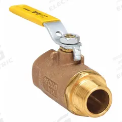 APOLLO Manual Two-Way Ball Valve: 1/2 in, Bronze, Straight, FNPT x MNPT, 600 psi Max. Pressure (CWP) (MPN 7080301). Key specifications — Brand: APOLLO; Handle: Lever.
