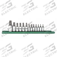 GEARWRENCH Socket Bit Sets: 1 - 25 Pieces, 1/4 in, 3/8 in, 1/2 in Drive Size, 13 Pieces, Torx (MPN 80723). Key specifications — attr1216280: Fixed Insert; attr1216283: GEARWRENCH; attr1225718: T8 to T60; attr1227491: 1/4 in, 3/8 in, 1/2 in.