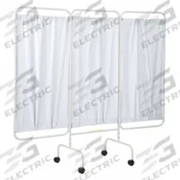 R&B WIRE PRODUCTS INC. Privacy Screen: 3 Panels, Vinyl, White, Casters (MPN PSS-3C/AML/WHT). Key specifications — Brand: R&B WIRE PRODUCTS INC.; Panel Color: White; Panel Material: Vinyl; Anti-Microbial Panels: Anti-Microbial.