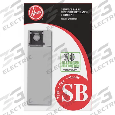 HOOVER Vacuum Bag: Hoover, CH50100/CH50102, Dry, Paper, 2-Ply, Std - Upright Vacuum Bags
