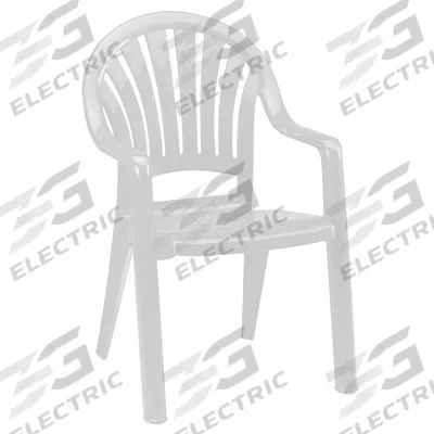 GROSFILLEX Armchair: White, White, Glossy, 17 1/4 in Seat Ht, 24 in Seat Wd - Armchairs & Sidechairs