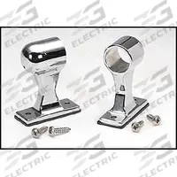 PHOENIX End Stanchion Kit: Stainless Steel, Silver, Round, Mounting Hardware, 1 1/4 in Rail Dia (MPN 4000EK). Key specifications — Component Type: End Stanchion; Color: Silver; Includes: Mounting Hardware; Material: Stainless Steel; Rail Shape: Round; Brand: PHOENIX.