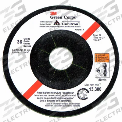 3M Depressed Center Grinding Wheel: Type 27, 4 1/2" x 1/8" x 5/8"-11, Ceramic - Cool-Cutting Grinding Wheels for Carbon & Stainless Steel