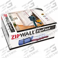 ZIPWALL Barrier Panels Kit: Panel, 5 ft Wd, 12 ft Ht, Plastic, White, ZipWall Poles (MPN ZFMP). Key specifications — Product Type: Panel; Material: Plastic; Color: White; Includes: (3) 5 ft Wide Zippered Panel; Brand: ZIPWALL.