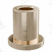 Flanged Sleeve Bearing: Bronze, SAE 841, 4 mm Bore, 7 mm OD, 10 mm Lg, -35°F to 300°F, 10 PK (MPN FFM0407-10B). Key specifications — System of Measurement: Metric; Material Grade: SAE 841; Flange Type: Flanged; Brand: OILITE.