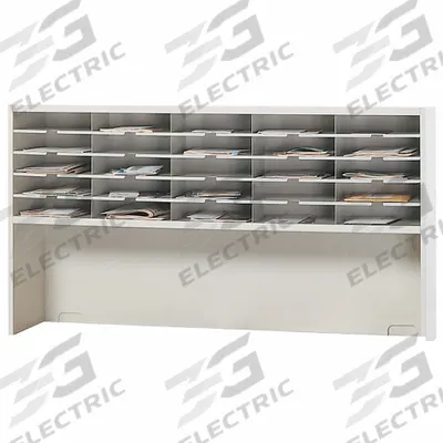 SAFCO Literature and Mail Organizer: Black/Gray, 4 Compartments, 13 1/4 in Overall Dp - Literature Sorters