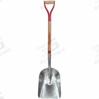 RAZOR-BACK Scoop Shovel: 0 Ribs, Aluminum, #2 Blade Size, 11 in Blade Wd, 13 1/2 in Blade Lg, D-Grip (MPN 50154). Key specifications — attr979006: Aluminum; attr979013: Hardwood; attr979016: Scoop Shovel; attr987921: #2; attr979009: RAZOR-BACK; attr979010: Natural.