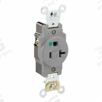 LEVITON Plugs and Receptacles: Hospital Grade, Single, 5-20R, Gray, 125V AC, 20 A, 2 Pole / 3 Wire (MPN 8310-GY)