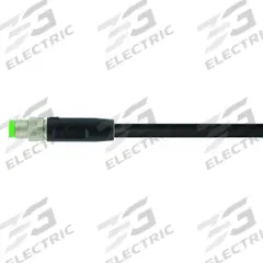 Cordset: M8 Male Straight X Bare Wire, 3 Pins, Black, PUR, 3 m Cable Lg, 24 AWG Wire Size (MPN 7000-08001-6300300). Key specifications — Cable Jacket Color: Black; End 1 Mounting Orientation: Straight; End 1 Gender: Male; End 1 Connection Type: M8; Cable Jacket Material: PUR; Brand: MURRELEKTRONIK; IP Rating: IP65; End 2 Connection Type: Bare Wire.