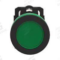 SCHNEIDER ELECTRIC Pilot Light: 30 mm Panel Mounting Size, Green, LED, XB5 Series (MPN XB5FVM3). Key specifications — Series: XB5; Brand: SCHNEIDER; Includes Push-To-Test: No Push-To-Test Included.