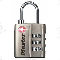 MASTER LOCK Combination Padlock: Scrolling Combo, Silver, Zinc Die-Cast, Std Shackle, Steel Shackle (MPN 4680DNKL). Key specifications — Dial Color: Silver; Brand: MASTER LOCK.