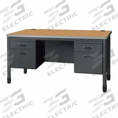 REGENCY Double Pedestal Desk: Laminate, Oak, 2 Pedestals, 6 Drawers, 60 in Overall Wd, Configurable (MPN 66266DPMO). Key specifications — Desktop Material: Laminate; Includes Modesty Panel: Yes; Kit Product Type: Double Pedestal Desk; Desktop Color: Oak; Brand: REGENCY; Frame Color: Gray; Frame Material: Steel; Product Type: Double Pedestal Desk.