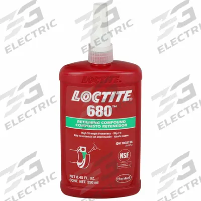 LOCTITE Retaining Compound: 680, 8.5 fl oz, Bottle, Green - Loose-Fitting Parts Retaining Compounds